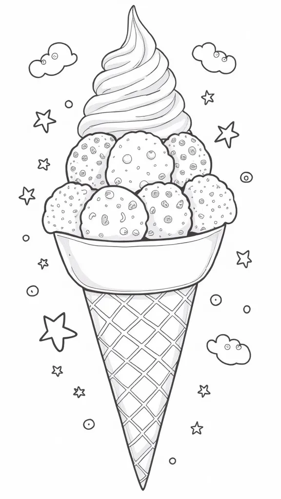 coloring pages ice cream cone